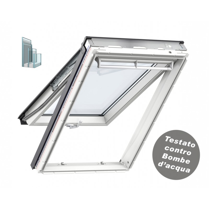 FINESTA IN LEGNO RIVESTITO IN POLIURETANO BIANCO TRIPLA PROTEZIONE - GPU - VELUX